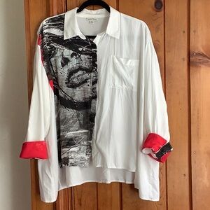 Lemon Grass “artsy” button up shirt